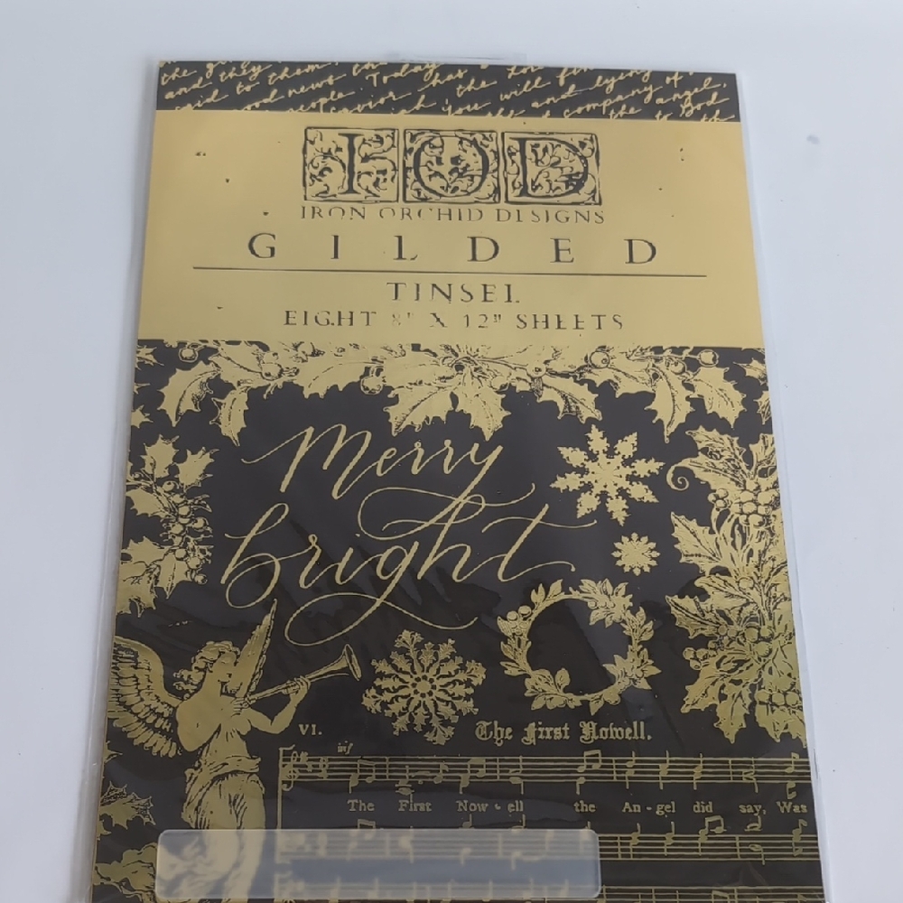 IOD Retired Christmas Gilded Transfer 2024 - Tinsel. Iron Orchid Designs